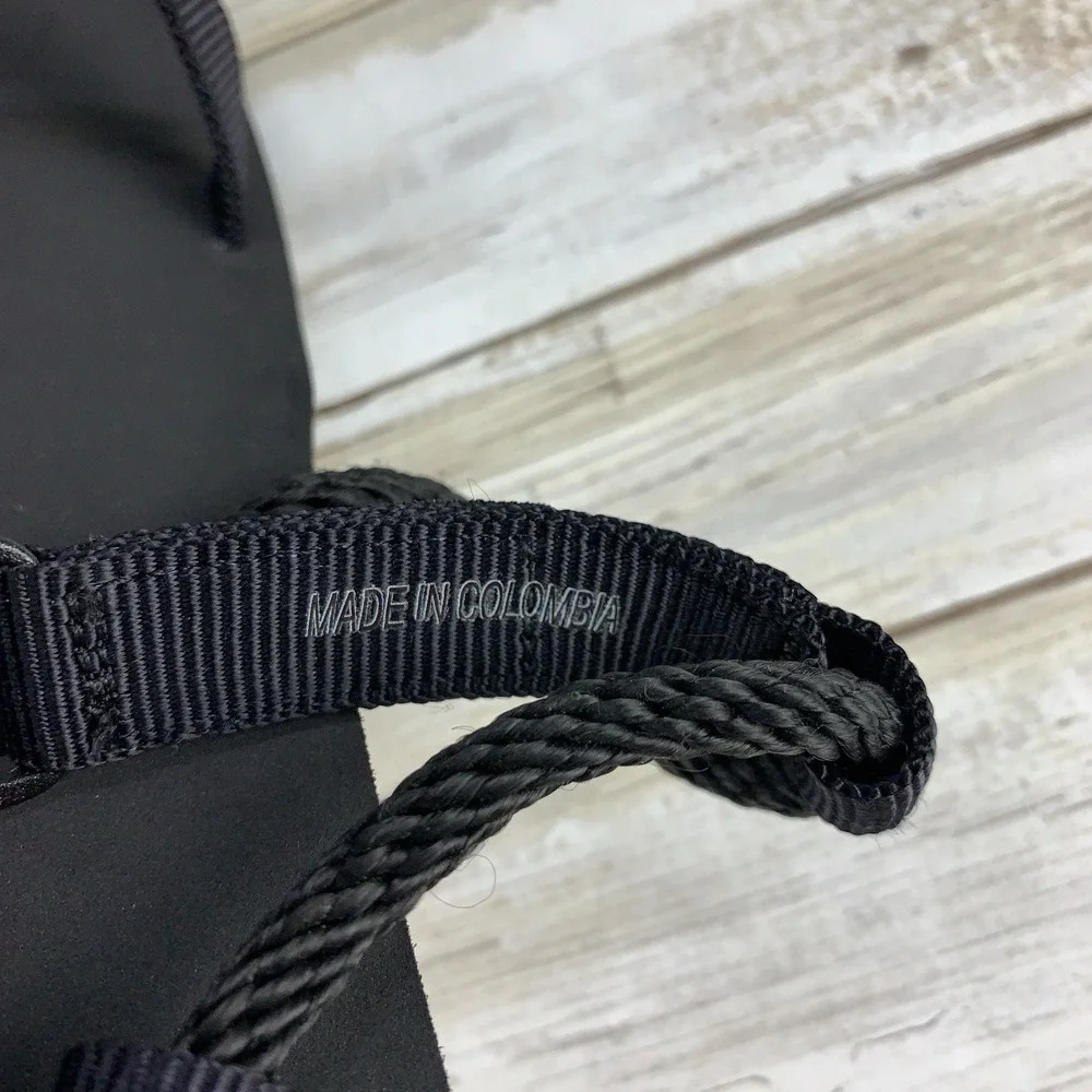 Combat Flip Flops Overland Adventure Rope Sandals Mens Sz 15 Black Shoes